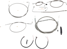 Load image into Gallery viewer, LA Choppers Handlebar Cable/Brake Line Kit - Complete - 15" - 17" Handlebars - Stainless LA-8151KT2A-16 - Main Product View