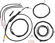 Load image into Gallery viewer, LA Choppers Handlebar Cable/Brake Line Kit - Complete - 18" - 20" Handlebars - Black Vinyl LA-8056KT2-19B - Main Product View