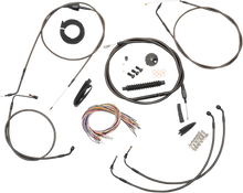 Load image into Gallery viewer, LA Choppers Handlebar Cable/Brake Line Kit - Complete - 18" - 20" Handlebars - Midnight LA-8058KT2-19M - Side View
