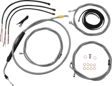 Load image into Gallery viewer, LA Choppers Handlebar Cable/Brake Line Kit - Complete - 18" - 20" Handlebars - Stainless LA-8058KT2-19 - Main Product View