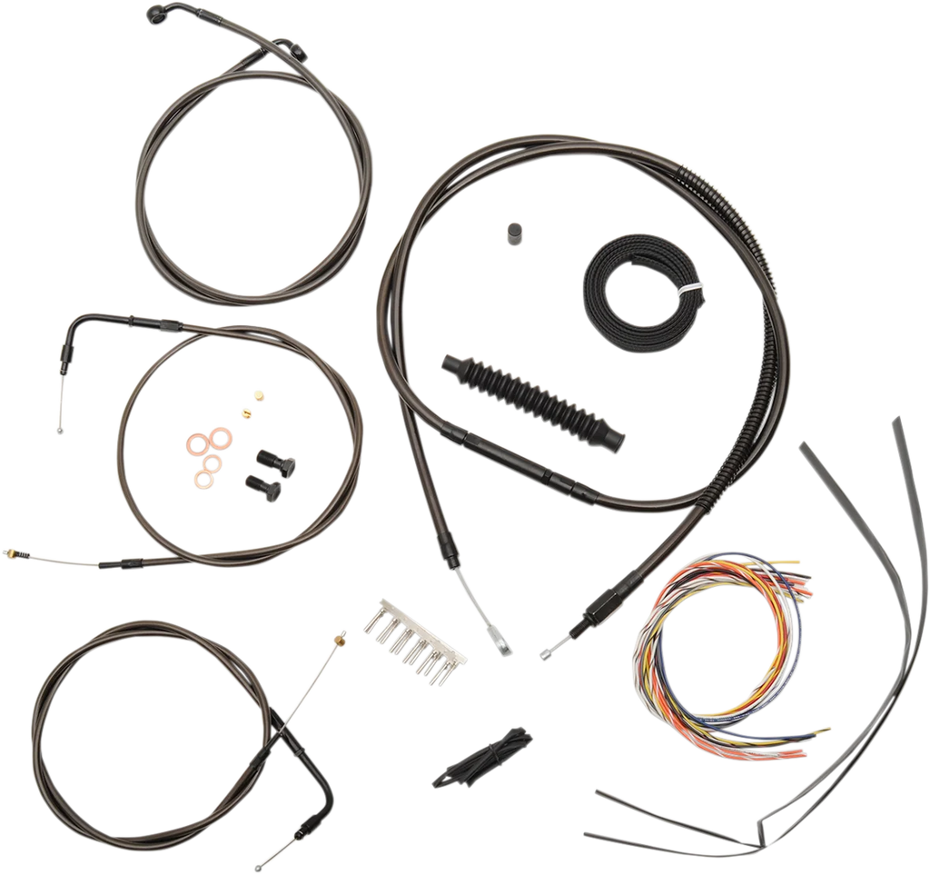 LA Choppers Handlebar Cable/Brake Line Kit - Complete - Mini Handlebars - Midnight LA-8310KT2-08M - Main Product View
