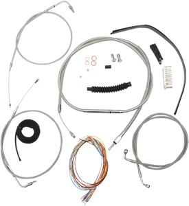 LA Choppers Handlebar Cable/Brake Line Kit - Complete - Mini Handlebars - Stainless LA-8310KT2-08 - Main Product View