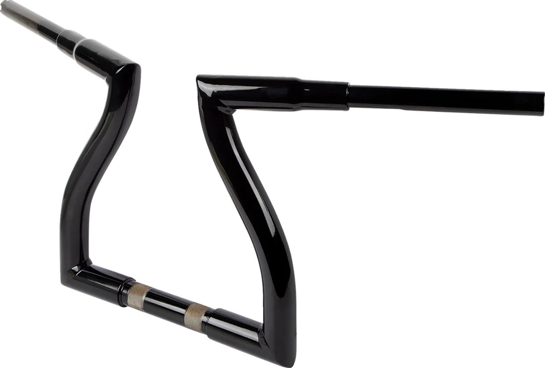 LA Choppers Handlebar - Thresher - 12" - Black LA-7327-12B - Side View