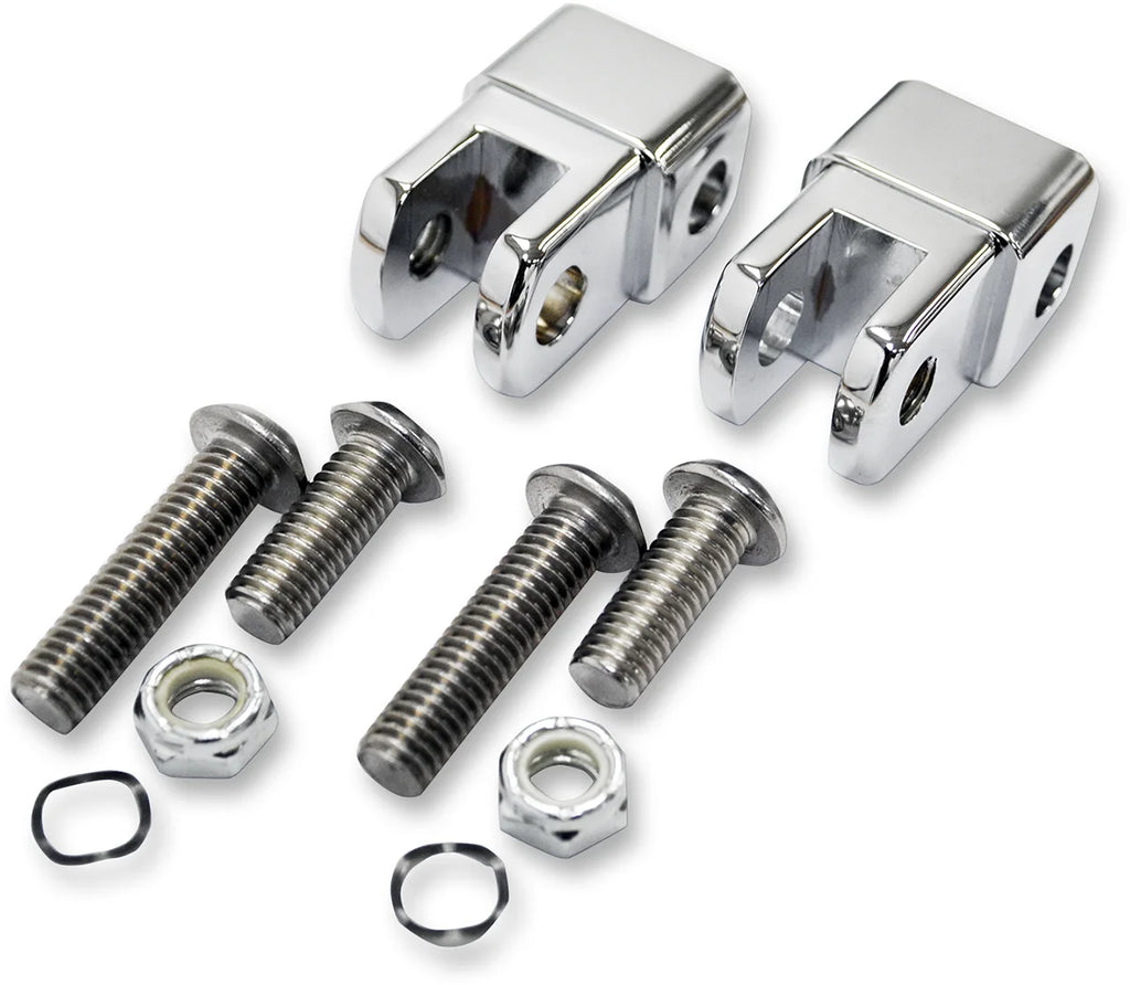 LA Choppers Male Footpeg Adapters - Chrome LA-7202-01 - Main Product View