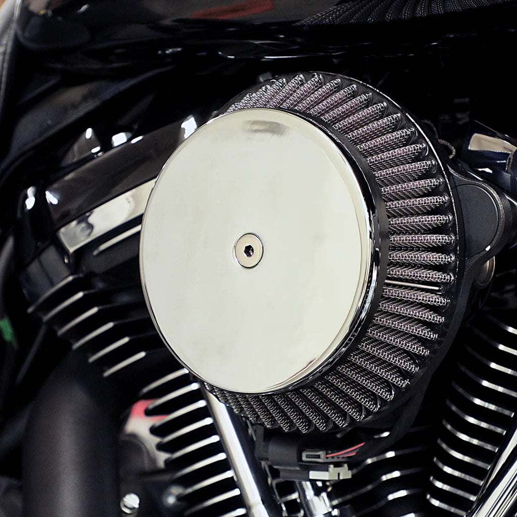 LA Choppers Plain Cover Big Air Cleaner Kit - Black LA-2392-00B - Side View
