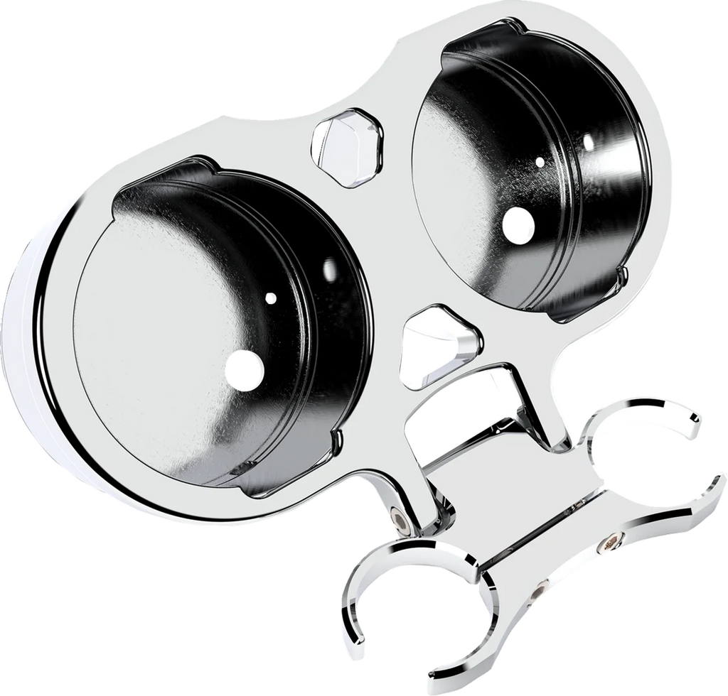 LA Choppers T-Bar Gauge Mount - Dual - Chrome - 1.25" Diameter LA-7398-12C - Main Product View