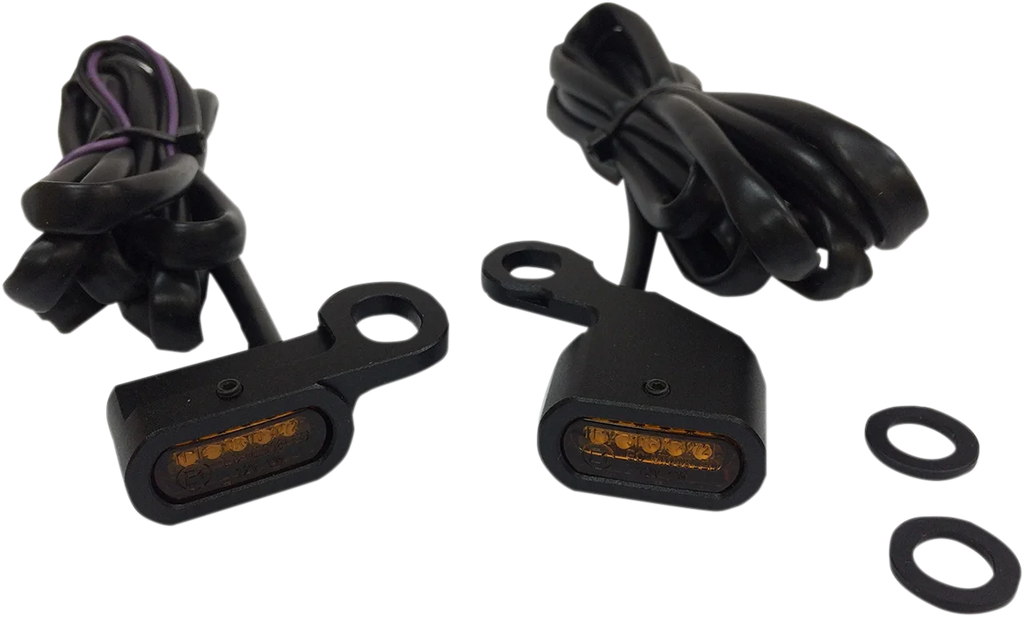 LED Handlebar Marker Lights - Black/Amber DragSpecialties L22-0230MBAENU - Main Product View