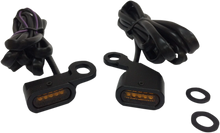 Load image into Gallery viewer, LED Handlebar Marker Lights - Black/Amber DragSpecialties L22-0230MBAENU - Main Product View