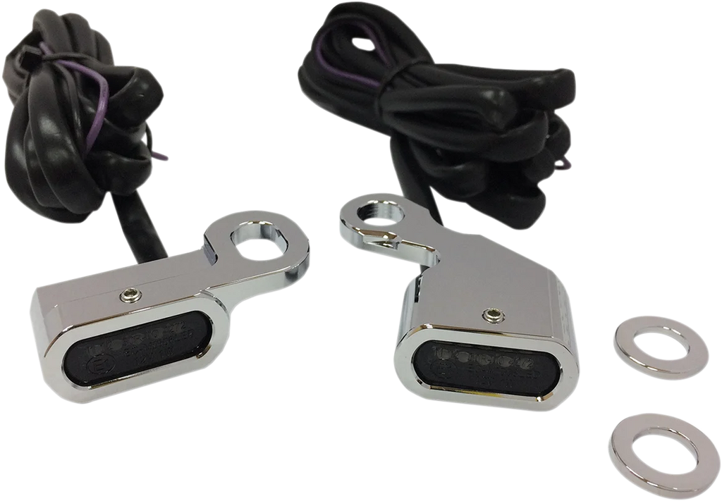 LED Handlebar Marker Lights - Chrome/Smoke DragSpecialties L22-0230CMENU - Main Product View