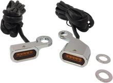 Load image into Gallery viewer, LED Handlebar Marker Lights - Chrome/Smoke DragSpecialties L22-0232CMENU - Side View