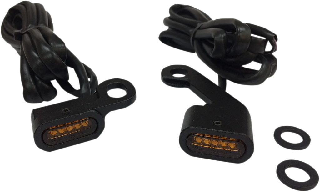 LED Handlebar Marker Lights - Chrome/Smoke DragSpecialties L22-0232CMENU - Detail View