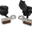 Load image into Gallery viewer, LED Handlebar Marker Lights - Hydraulic Clutch - Black/Smoke DragSpecialties L22-0229MBMENU - Side View