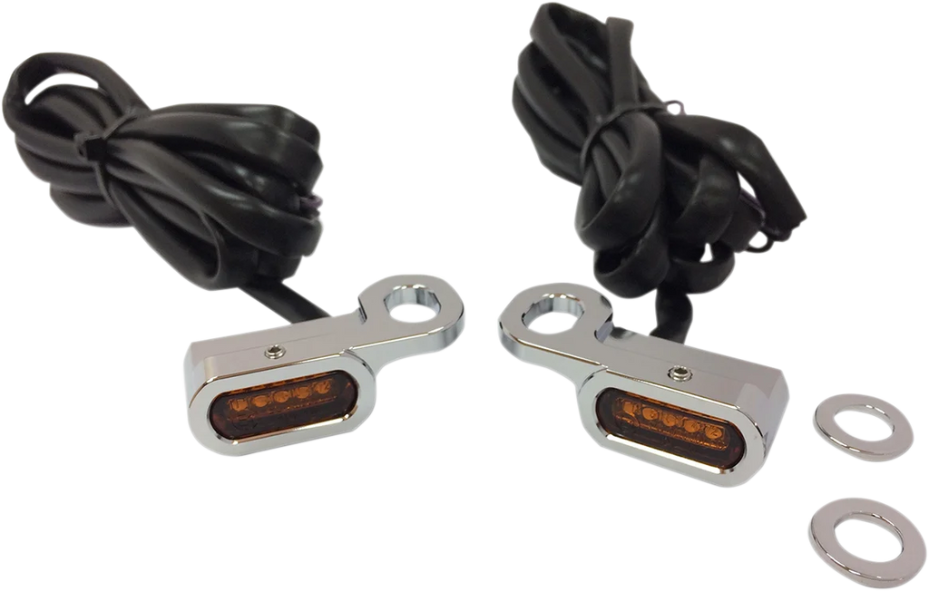 LED Handlebar Marker Lights - Hydraulic Clutch - Chrome/Smoke DragSpecialties L22-0229CMENU - Installation View