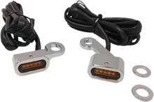 Load image into Gallery viewer, LED Handlebar Marker Lights - XL - Chrome/Amber DragSpecialties L22-0231CAENU - Main Product View