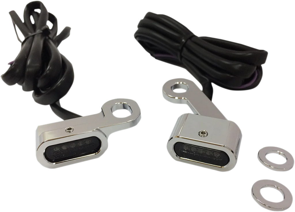 LED Handlebar Marker Lights - XL - Chrome/Smoke DragSpecialties L22-0231CMENU - Main Product View