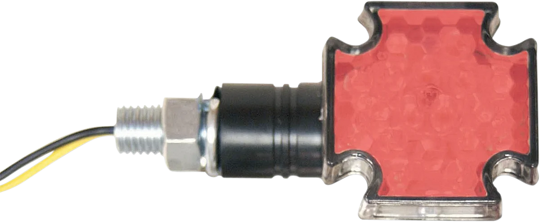 LED Maltese Marker Lights - Chrome/Red - Side View
