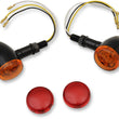 Load image into Gallery viewer, LED Marker Lights - Black/Amber or Red DragSpecialties 20-6390BA/RIQ - Main Product View