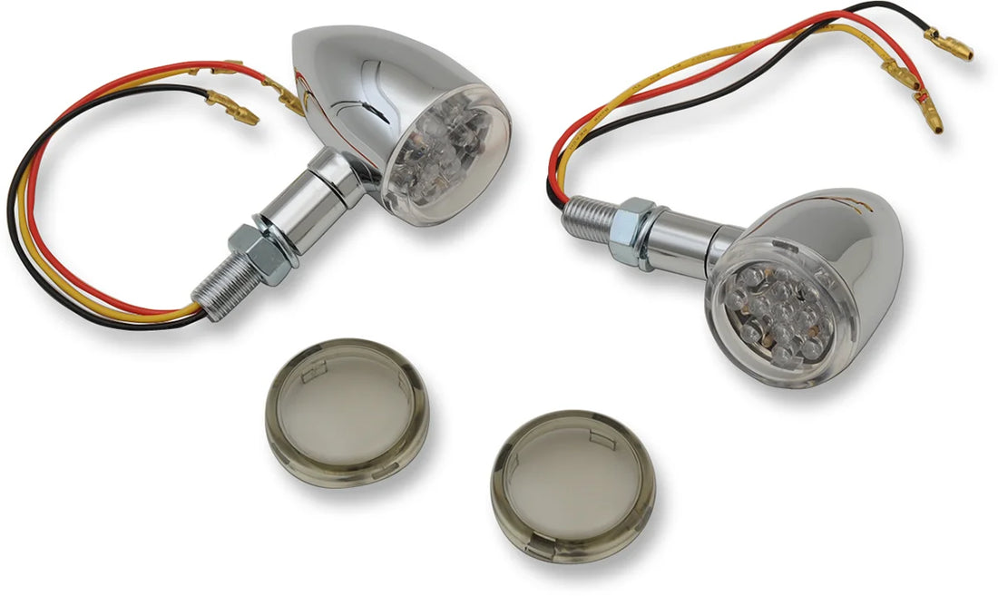 LED Marker Lights - Black/Amber or Red DragSpecialties 20-6390BA/RIQ - Side View
