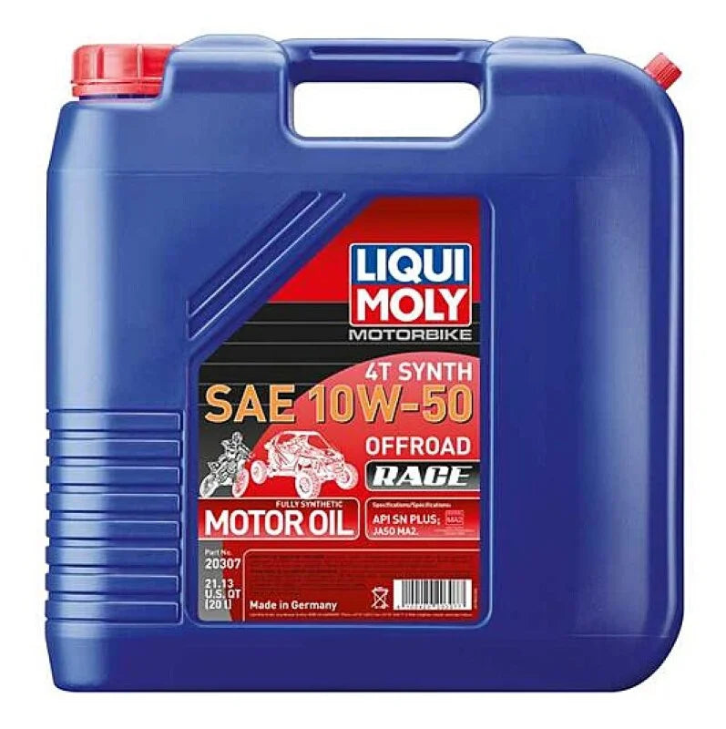 LIQUI MOLY 20L Motorbike 4T Synth SAE 10W50 Offroad Race - Side View