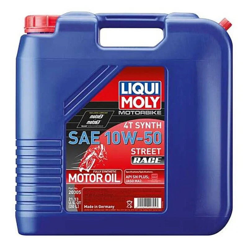 LIQUI MOLY 20L Motorbike 4T Synth SAE 10W50 Street Race - Side View