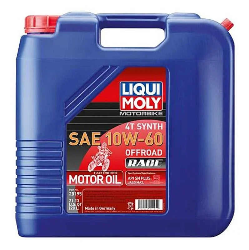 LIQUI MOLY 20L Motorbike 4T Synth SAE 10W60 Offroad Race - Side View