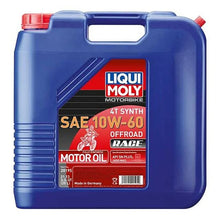 Load image into Gallery viewer, LIQUI MOLY 20L Motorbike 4T Synth SAE 10W60 Offroad Race - Side View