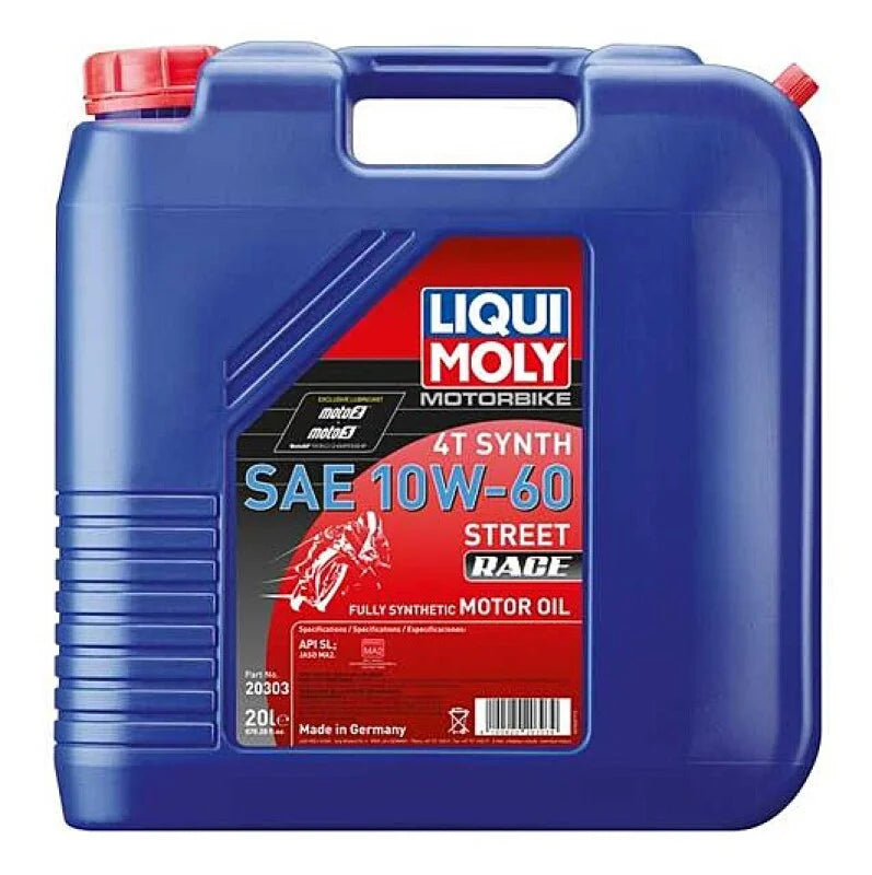 LIQUI MOLY 20L Motorbike 4T Synth SAE 10W60 Street Race - Side View