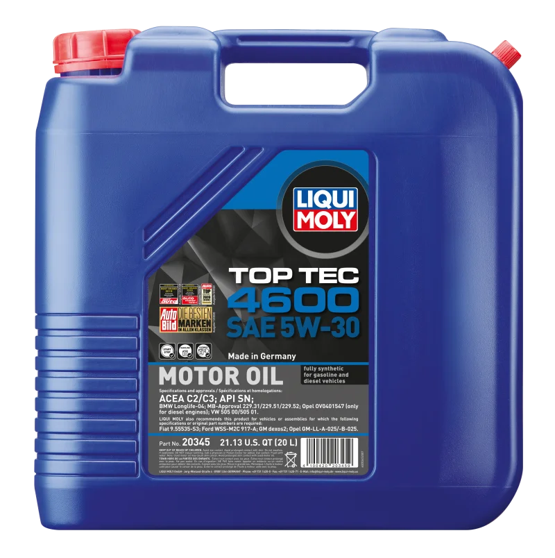 LIQUI MOLY 20L Top Tec 4600 Motor Oil SAE 5W30 - Main Product View
