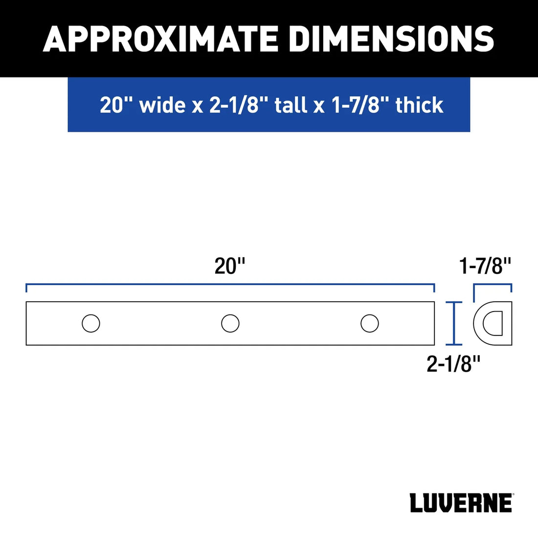 LUVERNE 20" Universal Rubber Bumper Strips (2-Pack) 2090616-2 - Side View