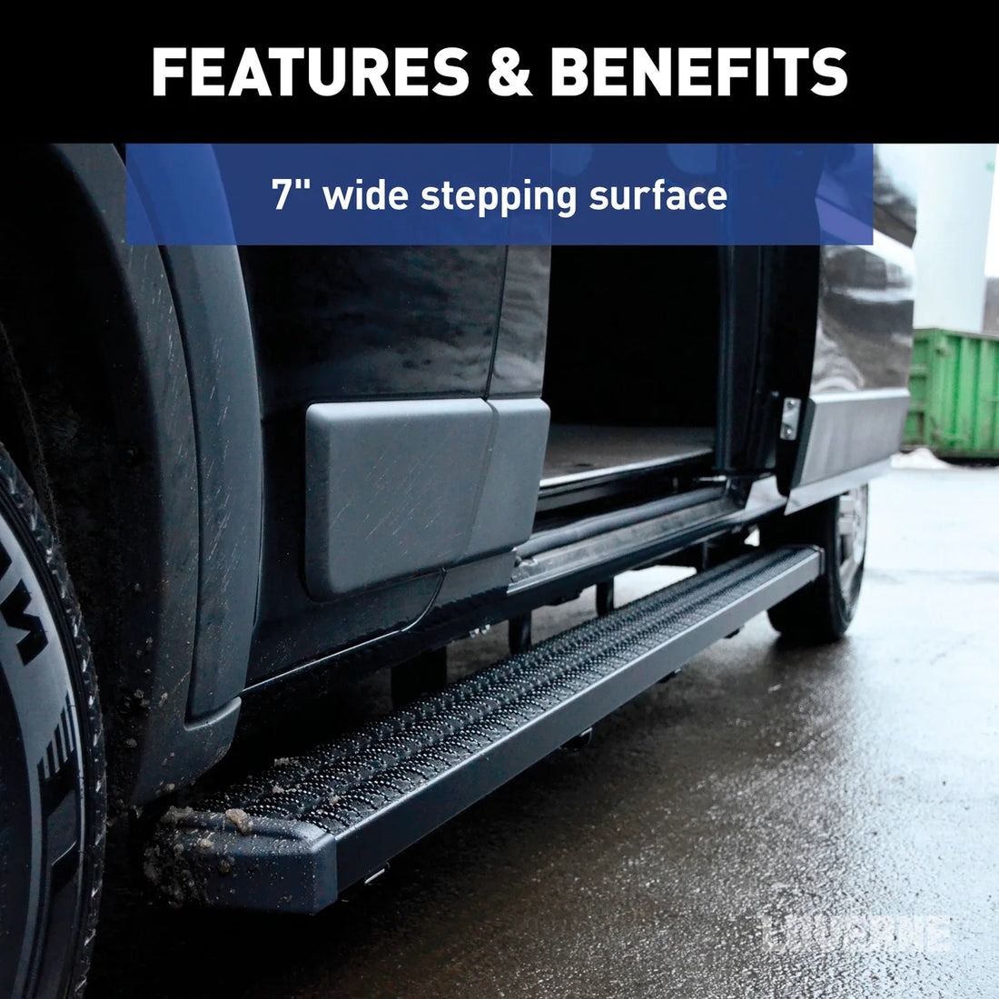LUVERNE Grip Step 7" x 36" Black Aluminum Driver-Side Running Board, Select ProMaster 415236-401470 - Additional View 11