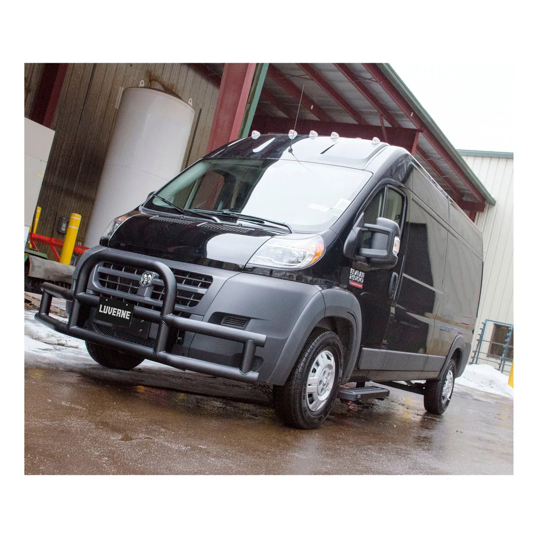 LUVERNE Grip Step 7" x 36" Black Aluminum Running Boards, Select Ram ProMaster 415036-401471 - Side View