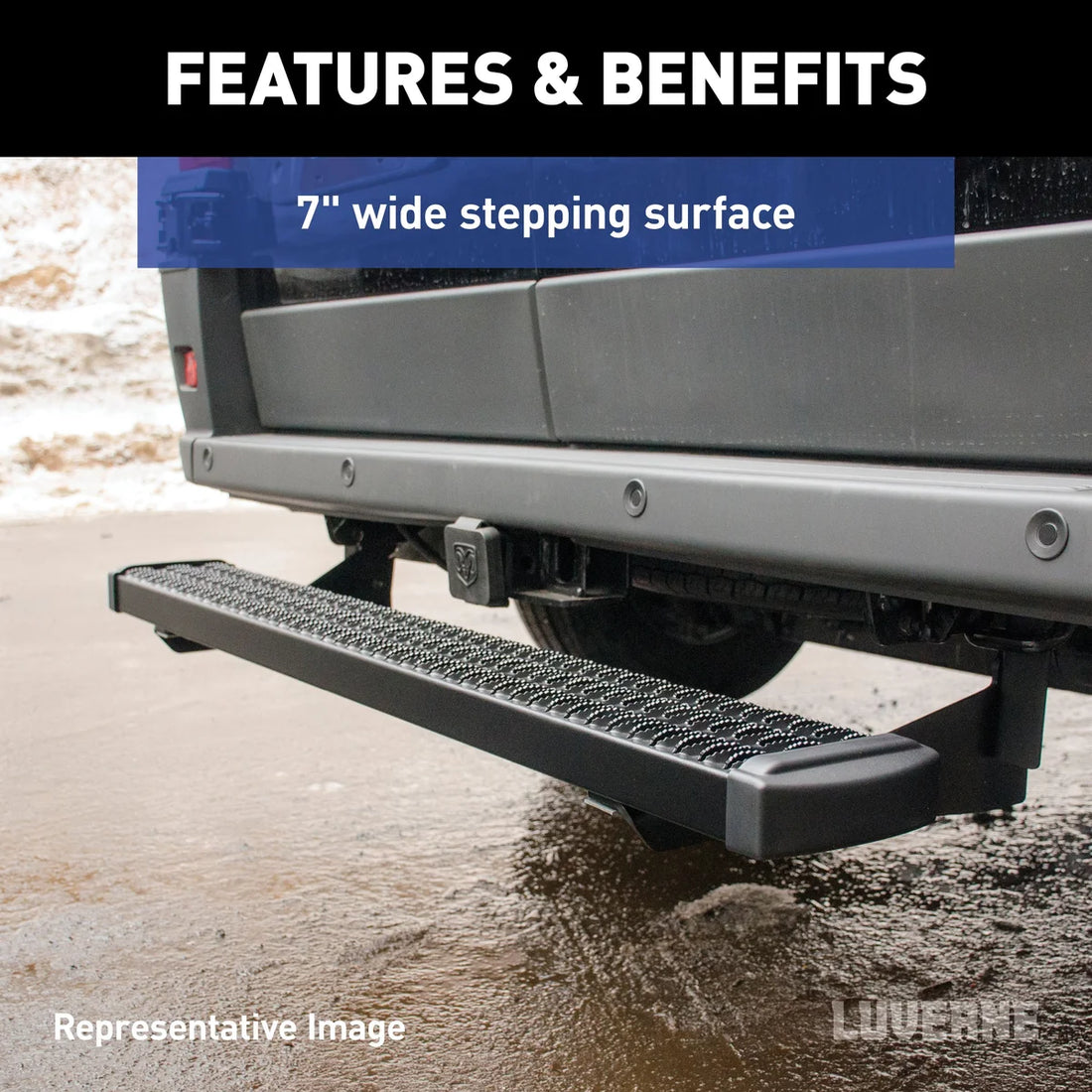 LUVERNE Grip Step 7" x 54" Black Aluminum Rear Step Fleet Kit, Select Ram ProMaster 415254-401478-0 - Additional View 5