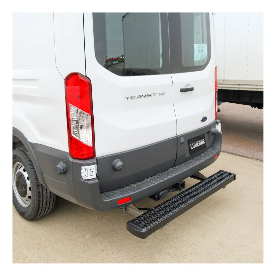 LUVERNE Grip Step 7" x 54" Black Aluminum Rear Step, Select Ford Transit-150, 250, 350 415254-571528 - Side View