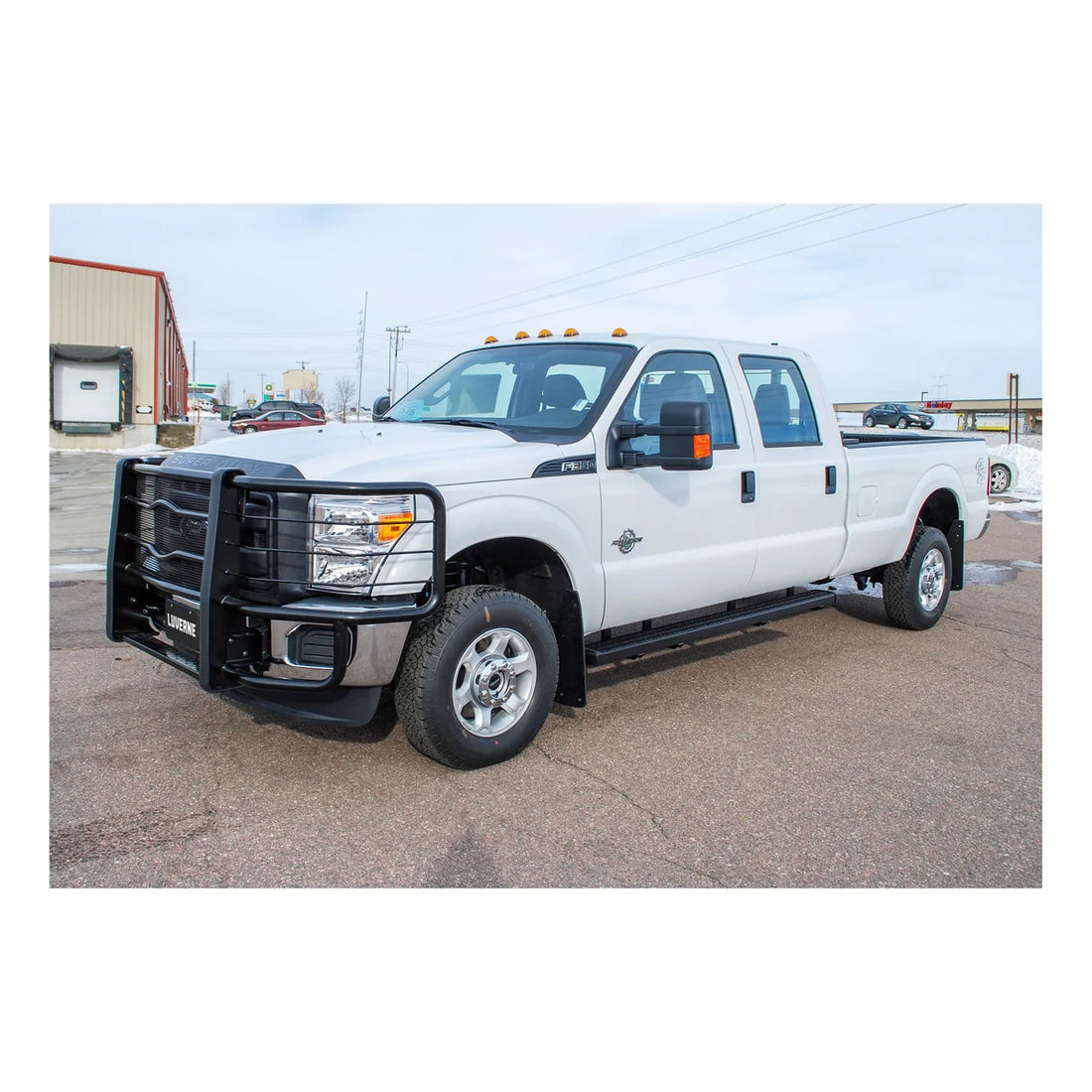 LUVERNE Grip Step 7" x 88" Black Aluminum Running Boards, Select Ford Super Duty 415088-409922 - Side View