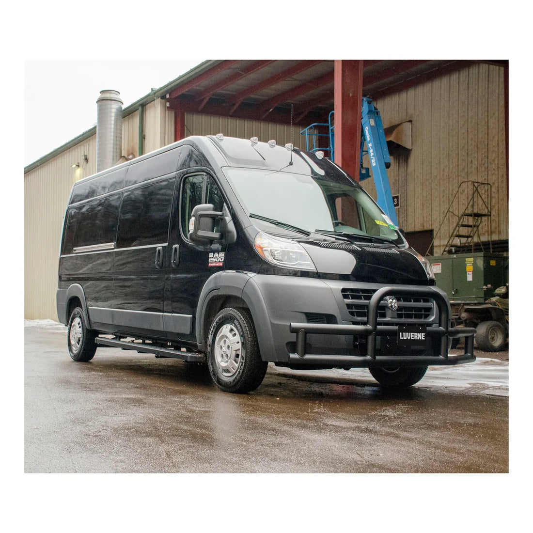 LUVERNE Grip Step 7" x 98" Black Aluminum Running Boards, Select Ram ProMaster 415098-401475 - Side View