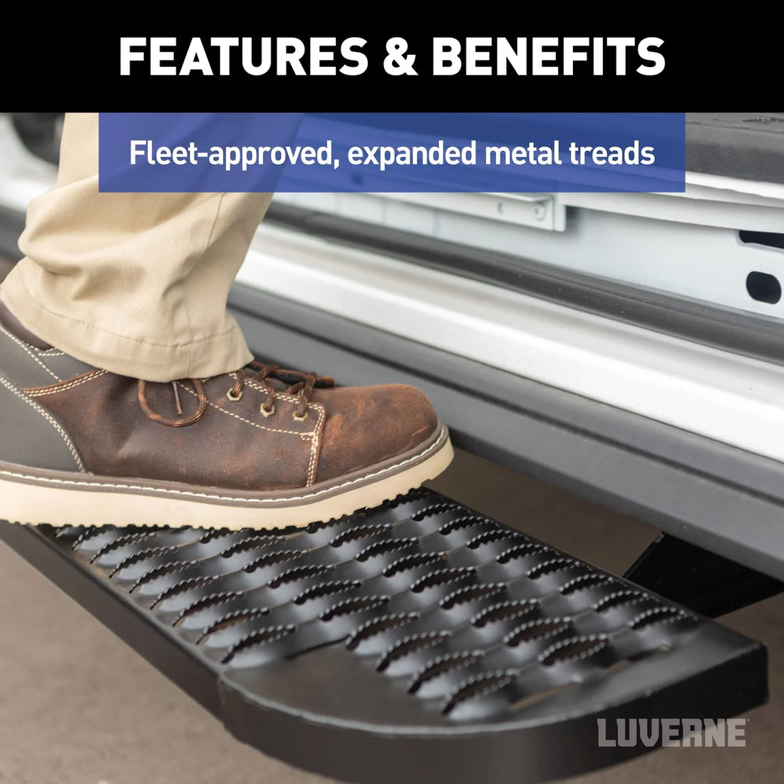 LUVERNE Grip Step XL 9-1/2" x 54" Steel Passenger Running Board, Select Ford E-Transit 495154-401817 - Additional View 5