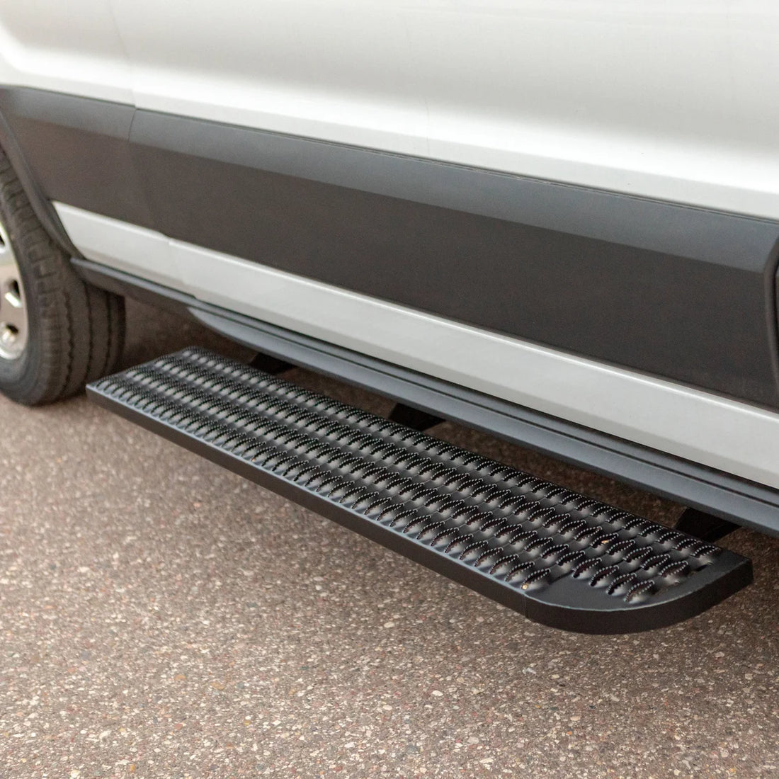 LUVERNE Grip Step XL 9-1/2" x 54" Steel Passenger Running Board, Select Ford Transit 495154-401801 - Back View
