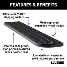 Load image into Gallery viewer, LUVERNE Grip Step XL 9-1/2" x 54" Steel Passenger Running Board, Select Sprinter 495154-401800 - Back View