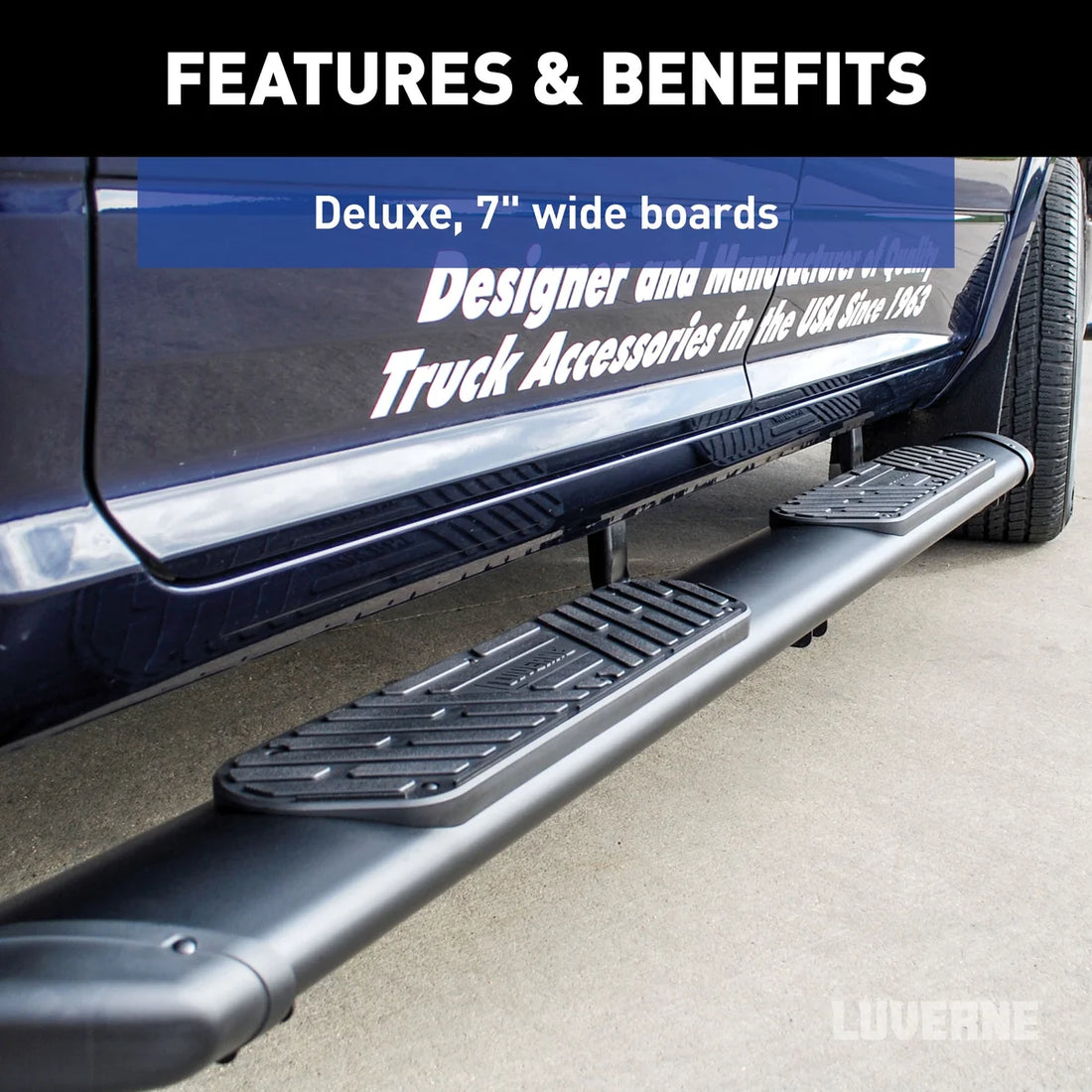 LUVERNE LUVERNE 277088-401535   Black Stainless 88" Side Steps for Select Ford Lightning 277088-401535 - Additional View 6