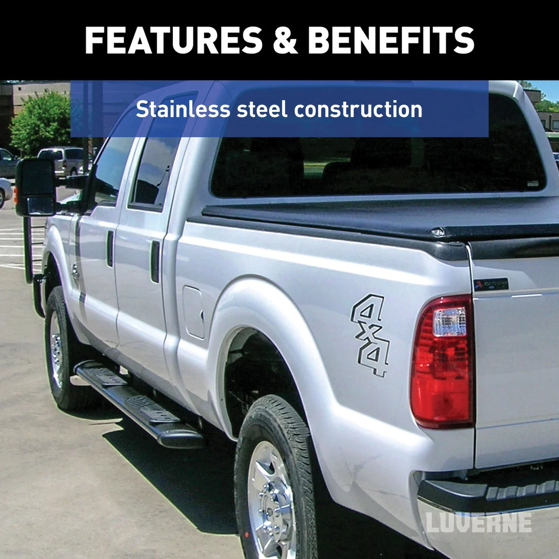 LUVERNE LUVERNE 277088-401535   Black Stainless 88" Side Steps for Select Ford Lightning 277088-401535 - Additional View 7