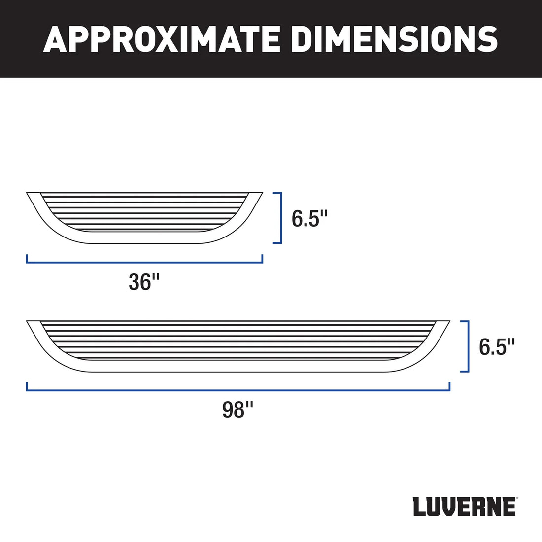LUVERNE MegaStep 6-1/2" x 36", 100" Aluminum Running Boards, Select Sprinter 2500, 3500 575100-570747 - Back View