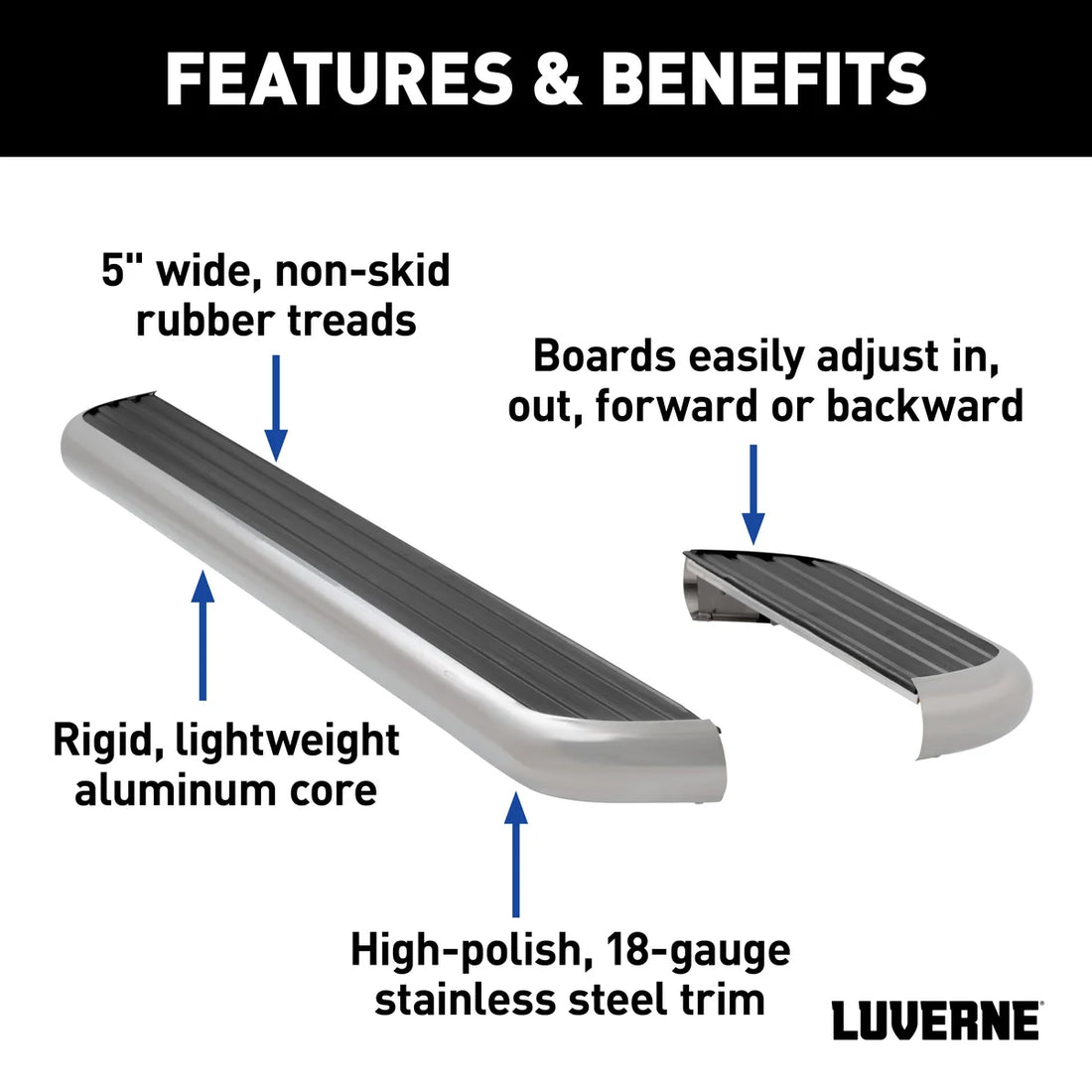LUVERNE MegaStep 6-1/2" x 36", 100" Aluminum Running Boards, Select Sprinter 2500, 3500 575100-570747 - Installation View