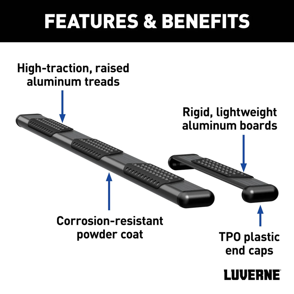 LUVERNE O-Mega II 6" x 36", 100" Black Aluminum Side Steps, Select Ram ProMaster 584100-571477 - Installation View