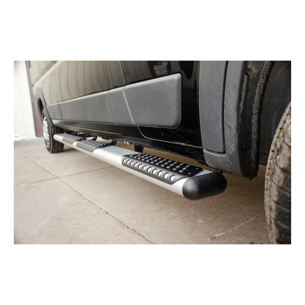 LUVERNE O-Mega II 6" x 36", 100" Silver Aluminum Side Steps, Select Ford E-Series Vans 583100-570124 - Installation View