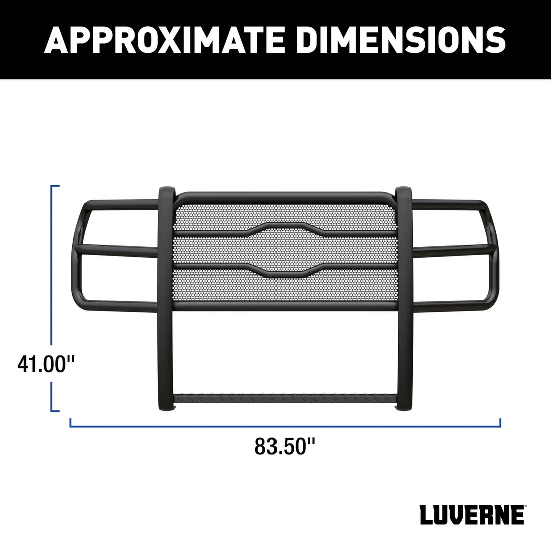 LUVERNE Prowler Max Black Steel Grille Guard, Select Chevrolet Silverado 2500, 3500 HD 321803 - Back View