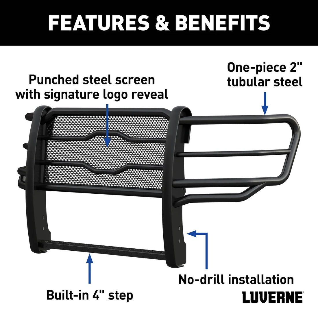 LUVERNE Prowler Max Black Steel Grille Guard, Select Ford F-150 321800 - Installation View