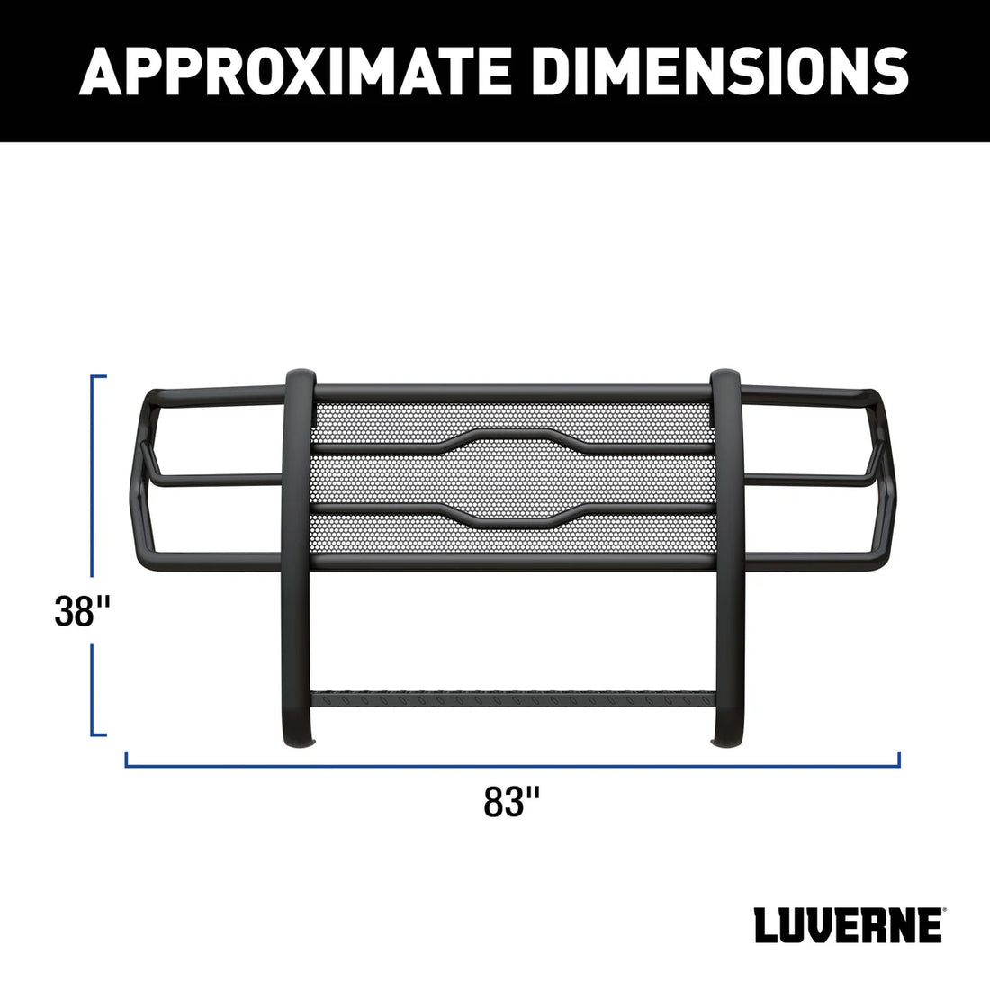 LUVERNE Prowler Max Black Steel Grille Guard, Select Ford F-250 to F-550 Super Duty 321801 - Back View