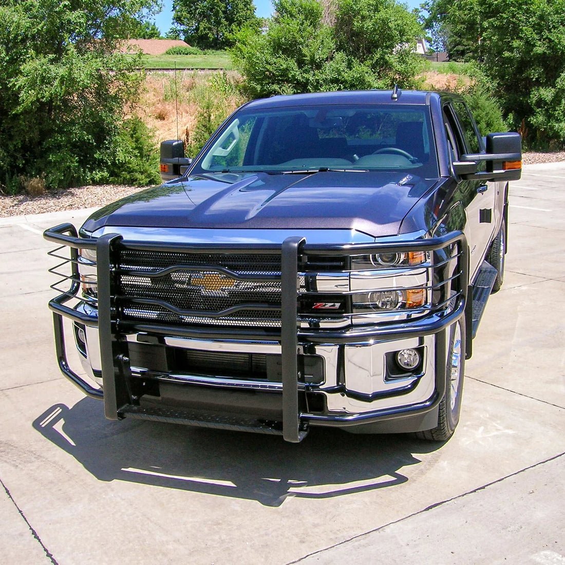LUVERNE Prowler Max Black Steel Grille Guard, Select Silverado, Sierra 2500, 3500 HD 320713-321112 - Side View