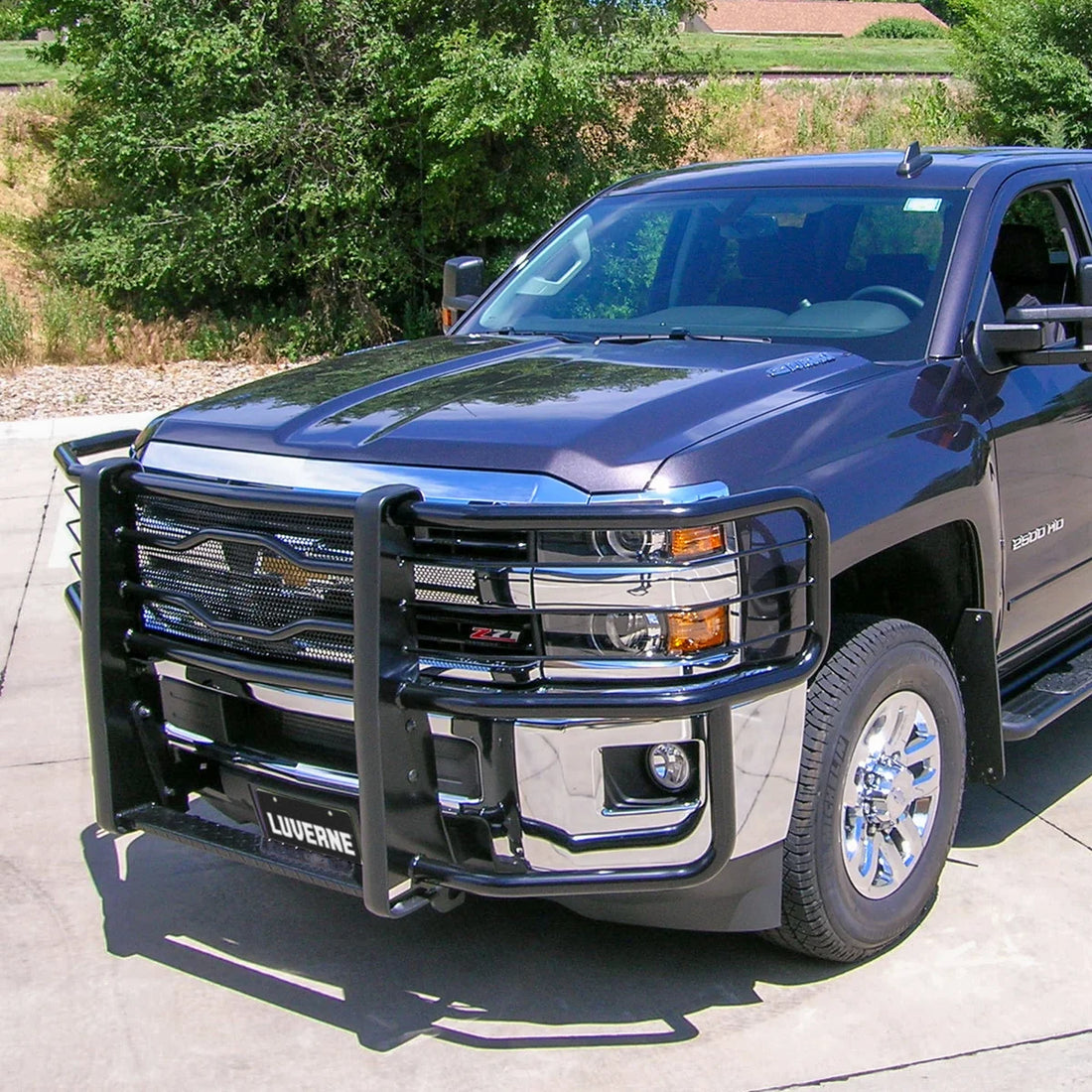 LUVERNE Prowler Max Black Steel Grille Guard, Select Silverado, Sierra 2500, 3500 HD 320713-321112 - Back View