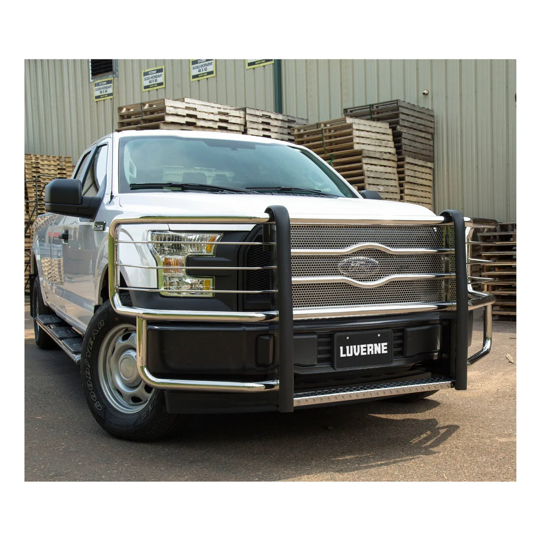 LUVERNE Prowler Max Polished Stainless Grille Guard, Select Ford F-150 311523-321520 - Side View